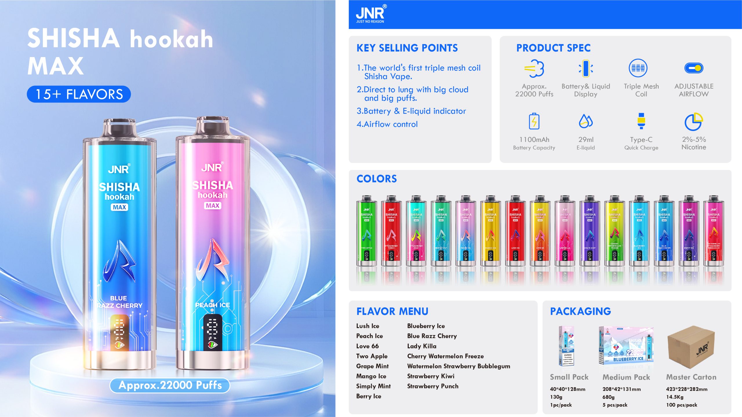 JNR SHISHA MAX 22000 Puffs