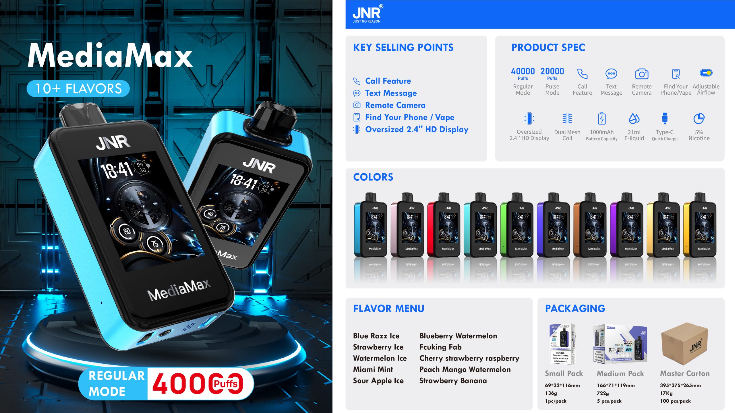 JNR Media Max 40000 Puffs